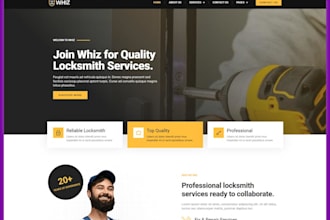 design locksmith website for local business, locksmith landing page, handyman