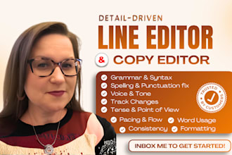 line and copy edit romance cozy mystery sci fi ya fantasy for grammar flow voice