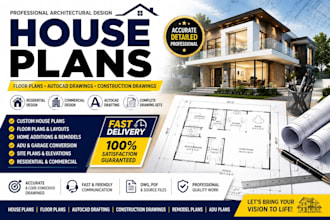 design house plans, floor plans, autocad architectural drawings