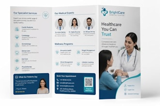 design modern healthcare bifold and trifold brochure