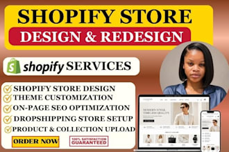 design or redesign shopify website, shopify store with spanish tax compliance