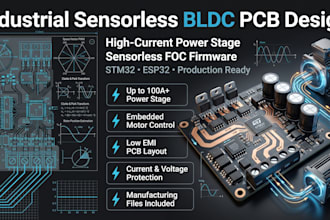 design industrial sensorless bldc controller pcb with high current power stage