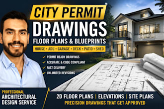 architectural city permit drawings for house adu garage deck shed patio plans