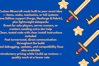 code a custom minecraft mod, item, or mob for you