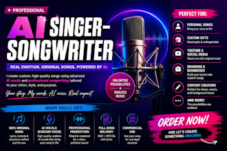 be your creative ai singer songwriter vocals any genre and language