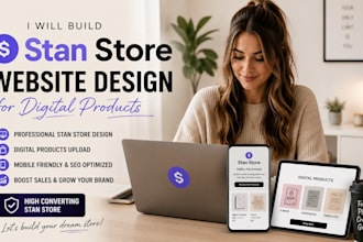 build stan store website design for digital products