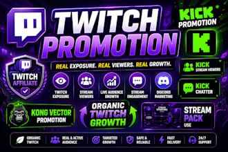 promote your twitch and kick stream for organic audience growth and engagement
