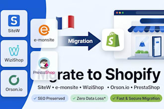 migrate your prestashop, sitew, emonsite, jtl shop or orson to shopify store