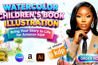 draw watercolor children illustation picture book  amazon kdp