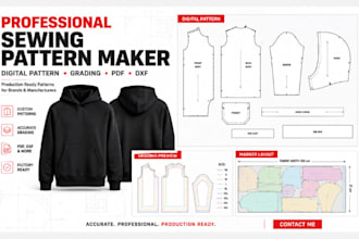 be your sewing pattern maker for digital clothing pattern and grading