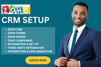 setup full CRM customization integration zoho booking and automation