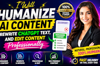 humanize ai content, rewrite chatgpt text, and edit content professionally