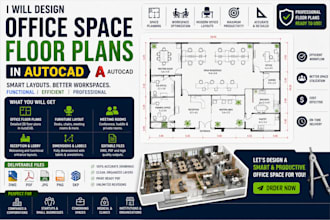 design office space floor plans in autocad