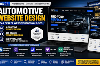 design ionos automotive website, car dealer website redesign and SEO
