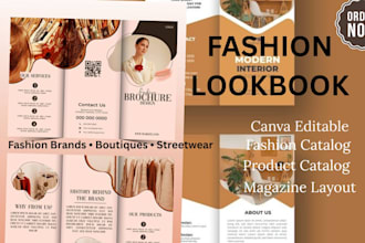 design canva fashion lookbook clothing brand catalog brochure magazine layout