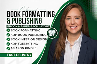 book format ebook paper back, interior layout design for kdp publishing