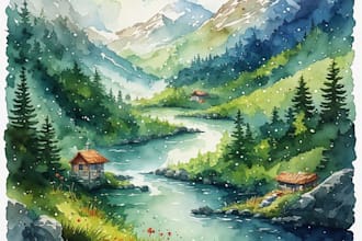 paint landscapes in watercolor