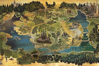 draw custom fantasy battle map or dungeon map for ttrpg dnd