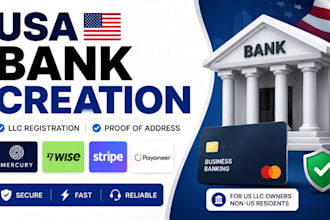 do USA bank creation mercury wise llc proof of address