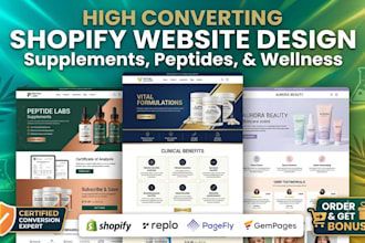 design shopify website for supplements peptides nutraceutical and wellness brand