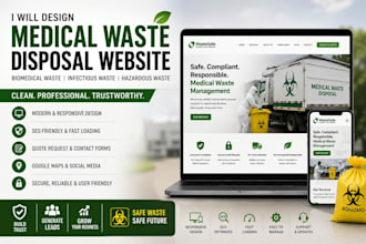 design a medical waste disposal website, biomedical waste and infectious waste