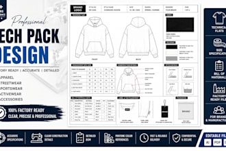 create fashion tech pack design