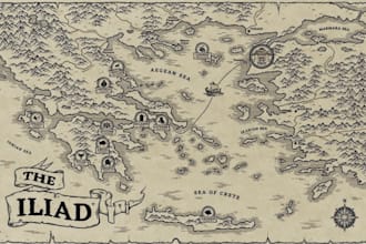 fantasy map, map illustration, vector map, site map, book map, world map design