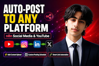 build n8n social media and youtube auto posting