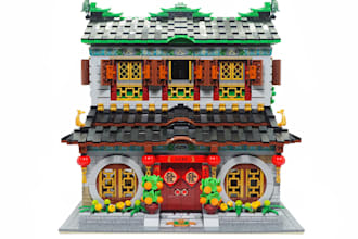 design a custom moc lego model lego house lego display set with bricklink file