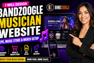 design bandzoogle website musician website music store merch store epk
