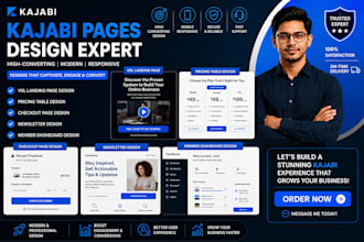 do kajabi vsl landing page, checkout page, pricing design, newsletter design