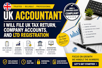 be UK accountant and file UK tax return, company accounts, and ltd registration