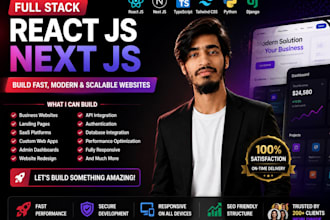website development as a full stack react next js developer