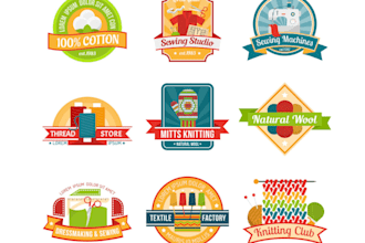 do a sewing, tailor, crochet knitting, needles logo