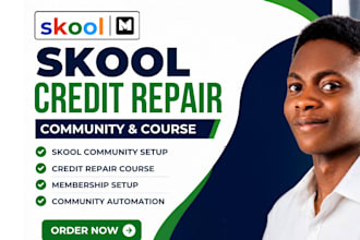skool community setup skool setup skool credit repair skool online course
