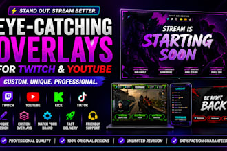 design eye catching overlays for twitch and youtube