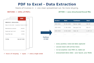 extract data from your pdfs to excel automatically