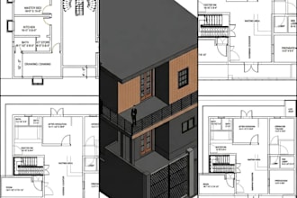 do architectural 2d drafting, revit 3d modeling, and luminion rendering