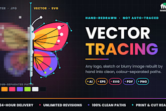 vectorize image, logo tracing, redraw, png to vector, svg, ai, eps