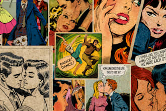 draw custom retro vintage comic illustration poster art digital artwork