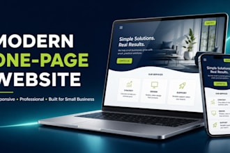 build a modern one page website for your small business