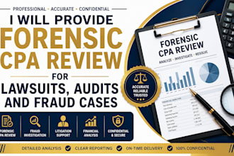provide forensic CPA review for lawsuits, audits and fraud cases