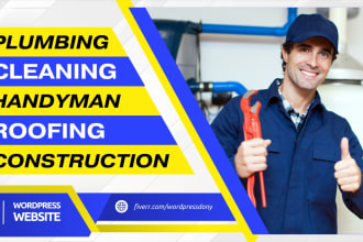 create a plumbing website handyman, roofing, construction, cleaning wordpress