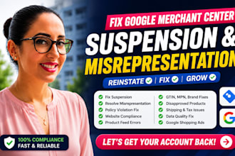 fix google merchant center suspension and misrepresentation