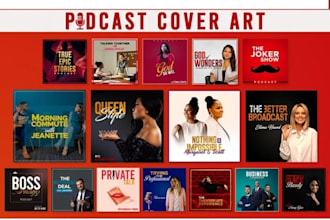 do podcast cover art and cover logo design which is professional and creative
