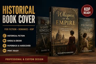 design historical book cover design for historical fiction kindle and KDP