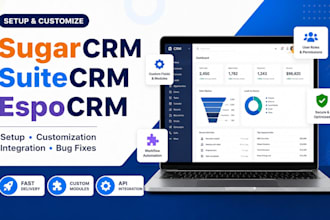 customize sugarcrm suitecrm espocrm installations and fixes