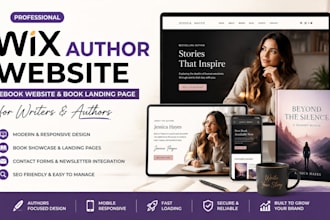 design wix author website, ebook website and book landing page for writers