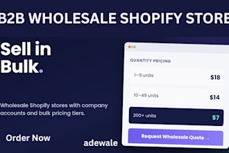 b2b wholesale shopify ecommerce store with bulk pricing
