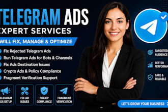 fix telegram ads, ad destination, and campaign issues for forex and gaming